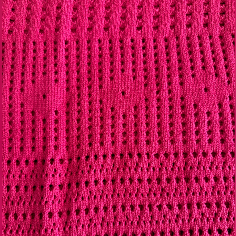 Reformation Arya Open Knit Sweater Dress in Fuchsia - Picture 10 of 10